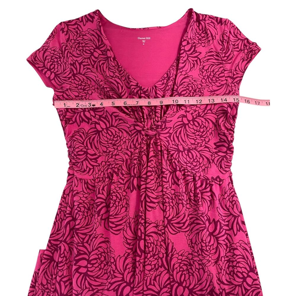 Garnet Hill Floral Knot Front Dress Cotton Stretch Pink Size 2 Travel Vacation - Picture 9 of 13